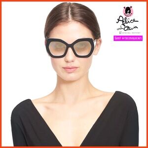 Alice + Olivia Dinah Oversized Black Sunglasses